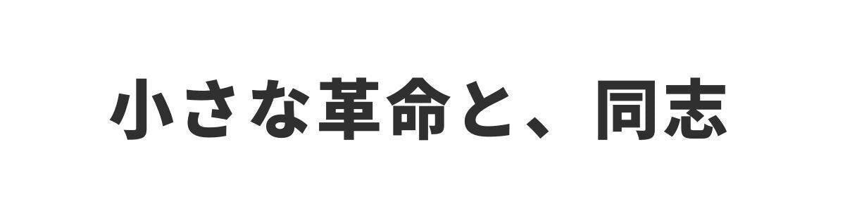 <h2>小さな革命と、同志</h2>