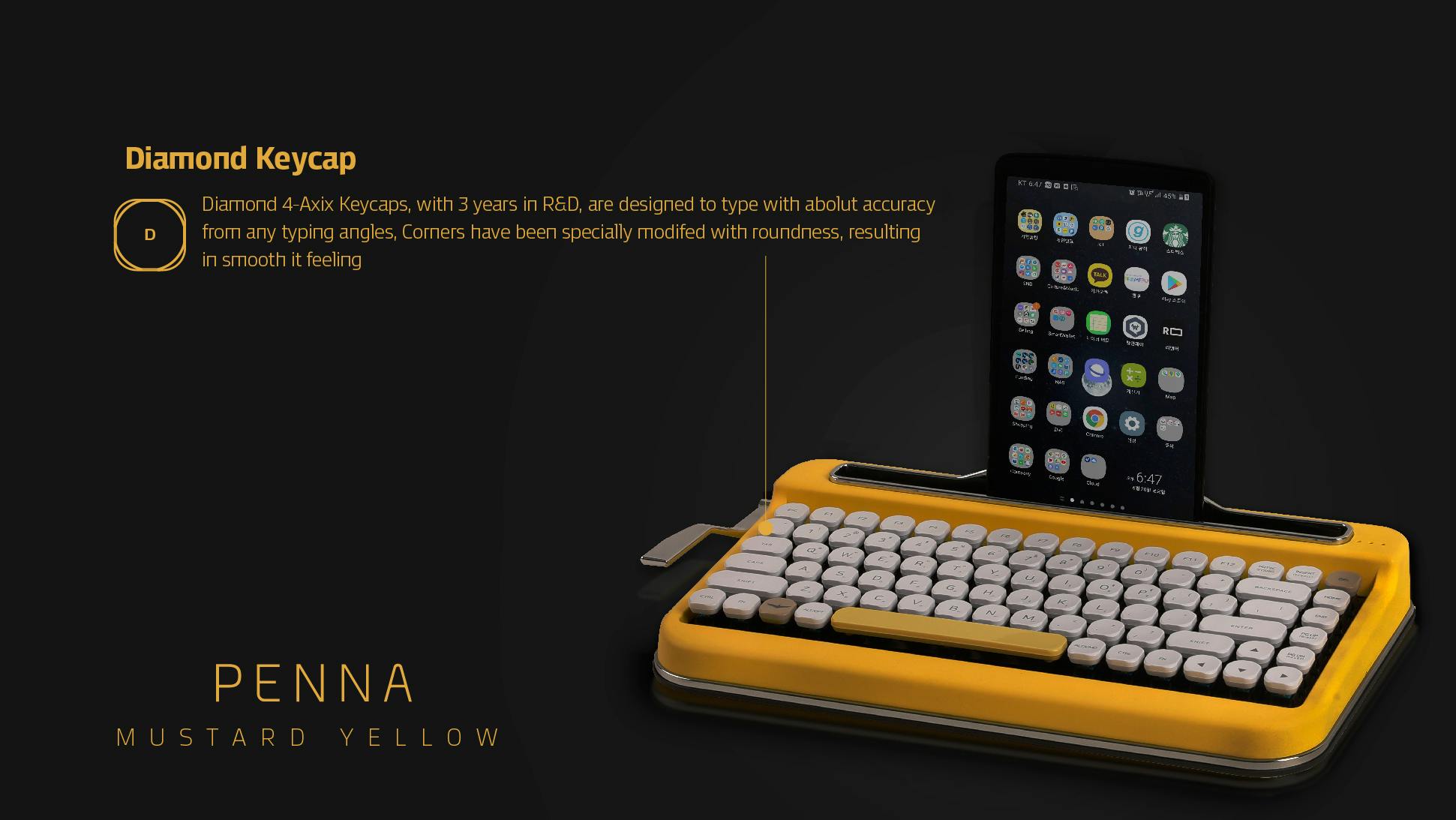 新しいレトロ。タイプライターワイヤレスキーボード「PENNA 新しいレトロ。タイプライターワイヤレスキーボード「PENNA
