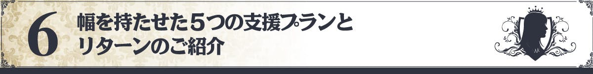 幅を持たせた５つの支援プランとリターンのご紹介