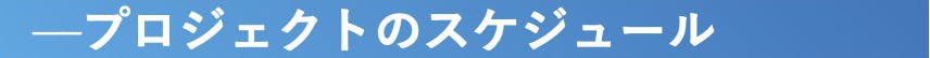 プロジェクトのスケジュールは以下の通りになります。