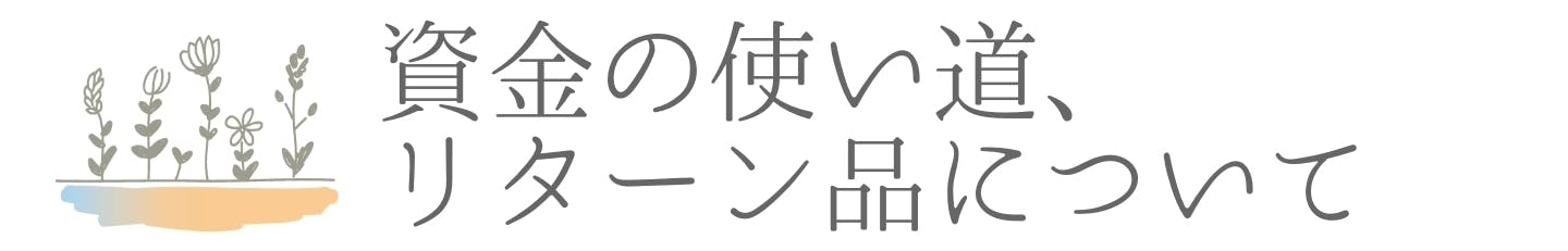 資金の使い道リターン品について