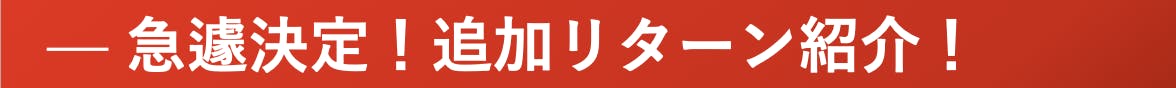 急遽決定！追加リターン紹介！