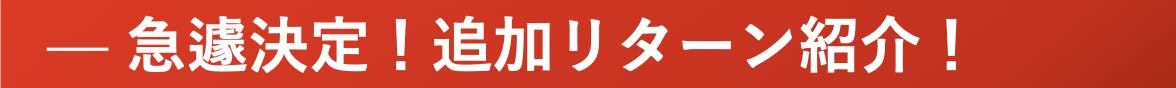急遽決定!追加リターン紹介!