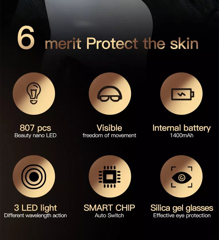 2022 New Korea Beauty Equipment 3 colors Light Therapy Face Led Mask Mascara Facial Led Face Mask