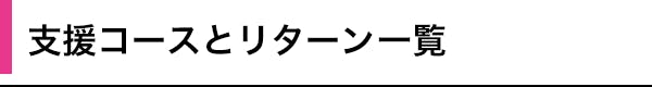 支援コースとリターン一覧　