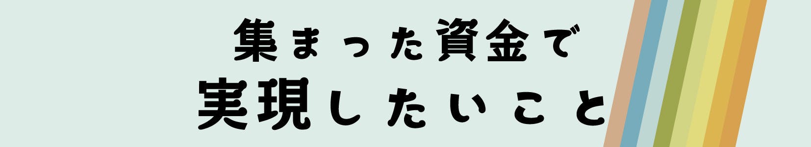 集まった資金で実現したいこと