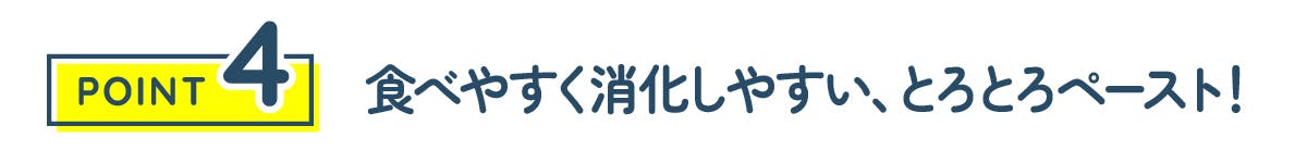 食べやすく消化しやすい、とろとろペースト!