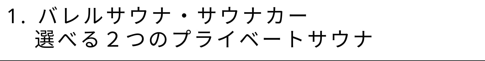 1. バレルサウナ・サウナカー 選べる2つのプライベートサウナ