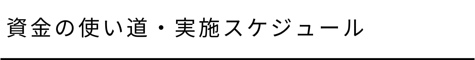 資金の使い道・実施スケジュール