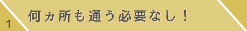 1.何ヵ所も通う必要なし！