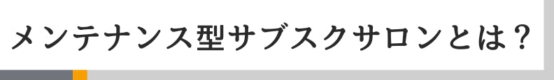 ◆メンテナンス型サブスクサロンとは