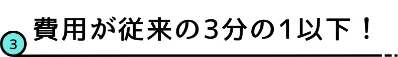 3.費用が従来の3分の1以下！