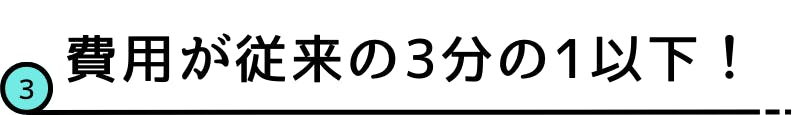 3.費用が従来の3分の1以下!