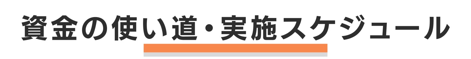 ◆資金の使い道・実施スケジュール