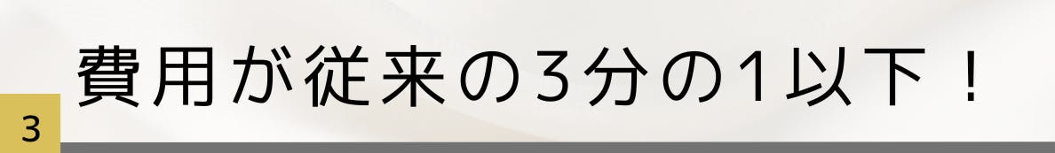 3.費用が従来の3分の1以下！