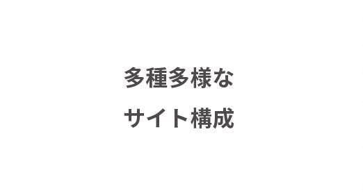 多種多様なサイト構成