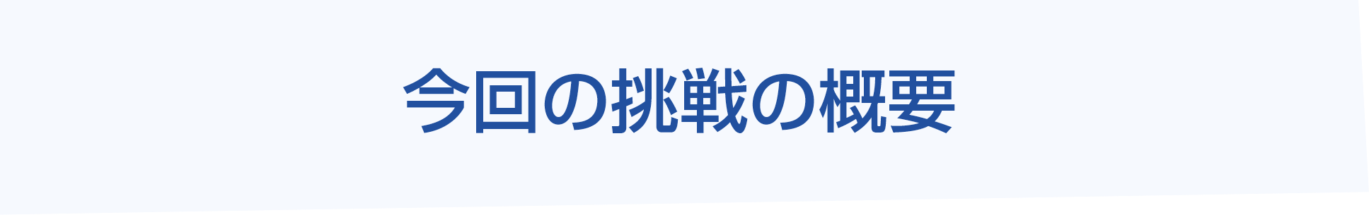 今回の挑戦の概要