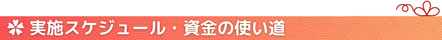 実施スケジュール・資金の使い道