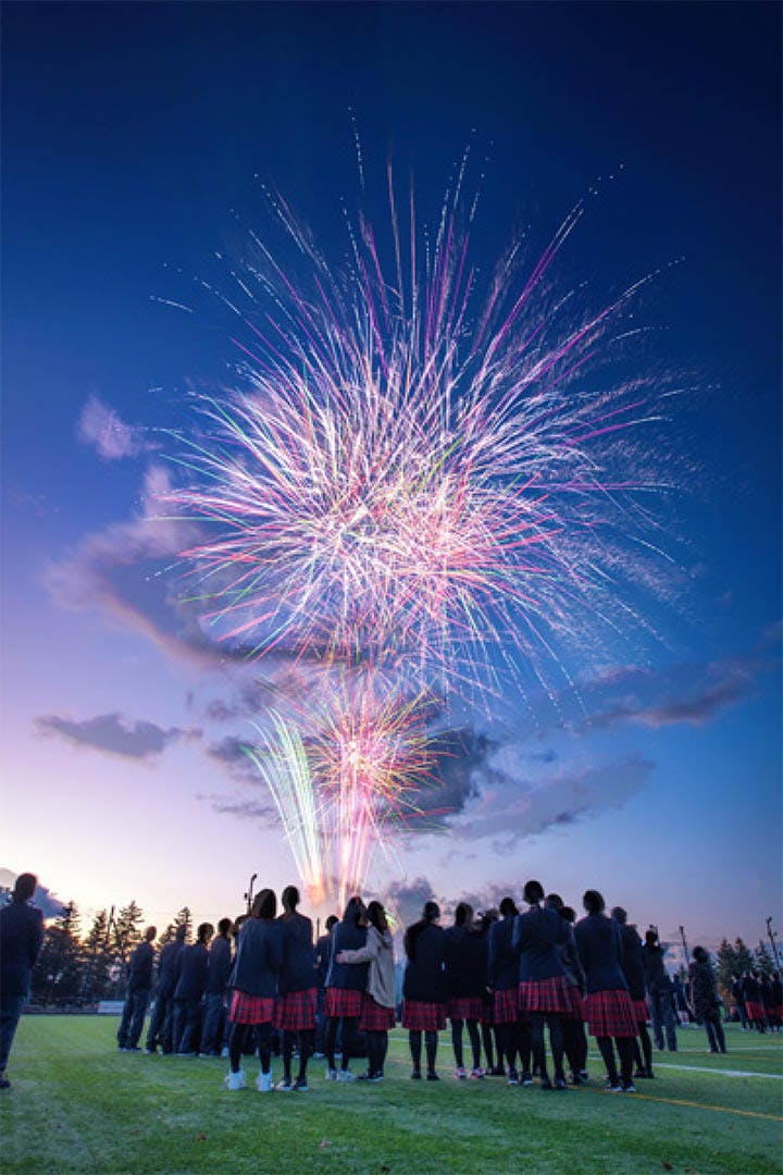 生徒会による打ち上げ花火