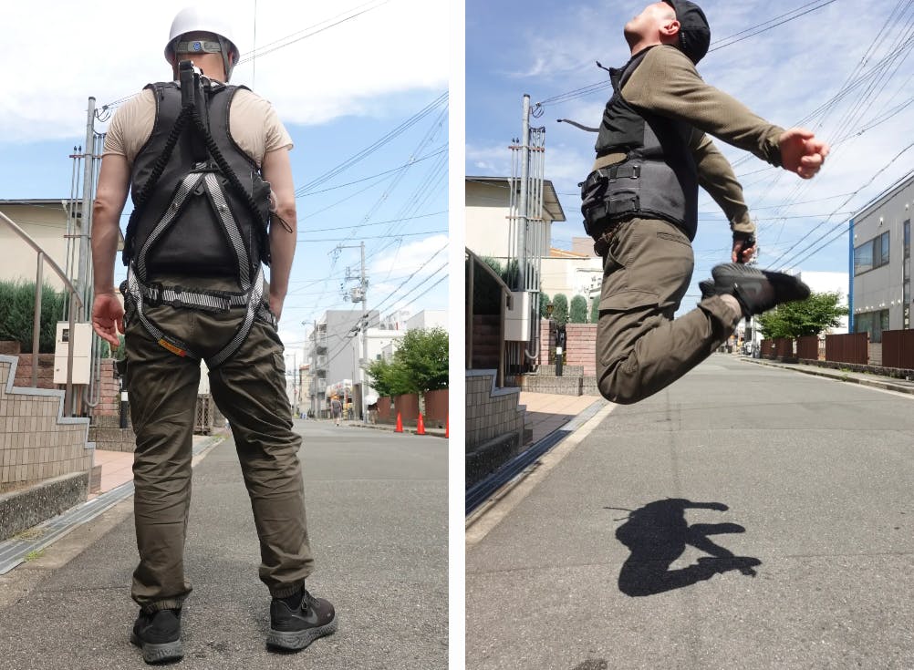 フルハーネスにも対応しています。そして、激しいアクションも可能です!