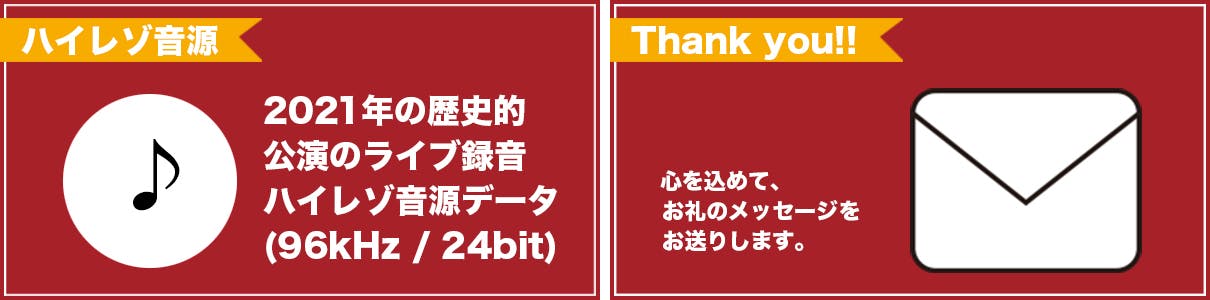 リターン：CDの音源ハイレゾデータ＋お礼メッセージ