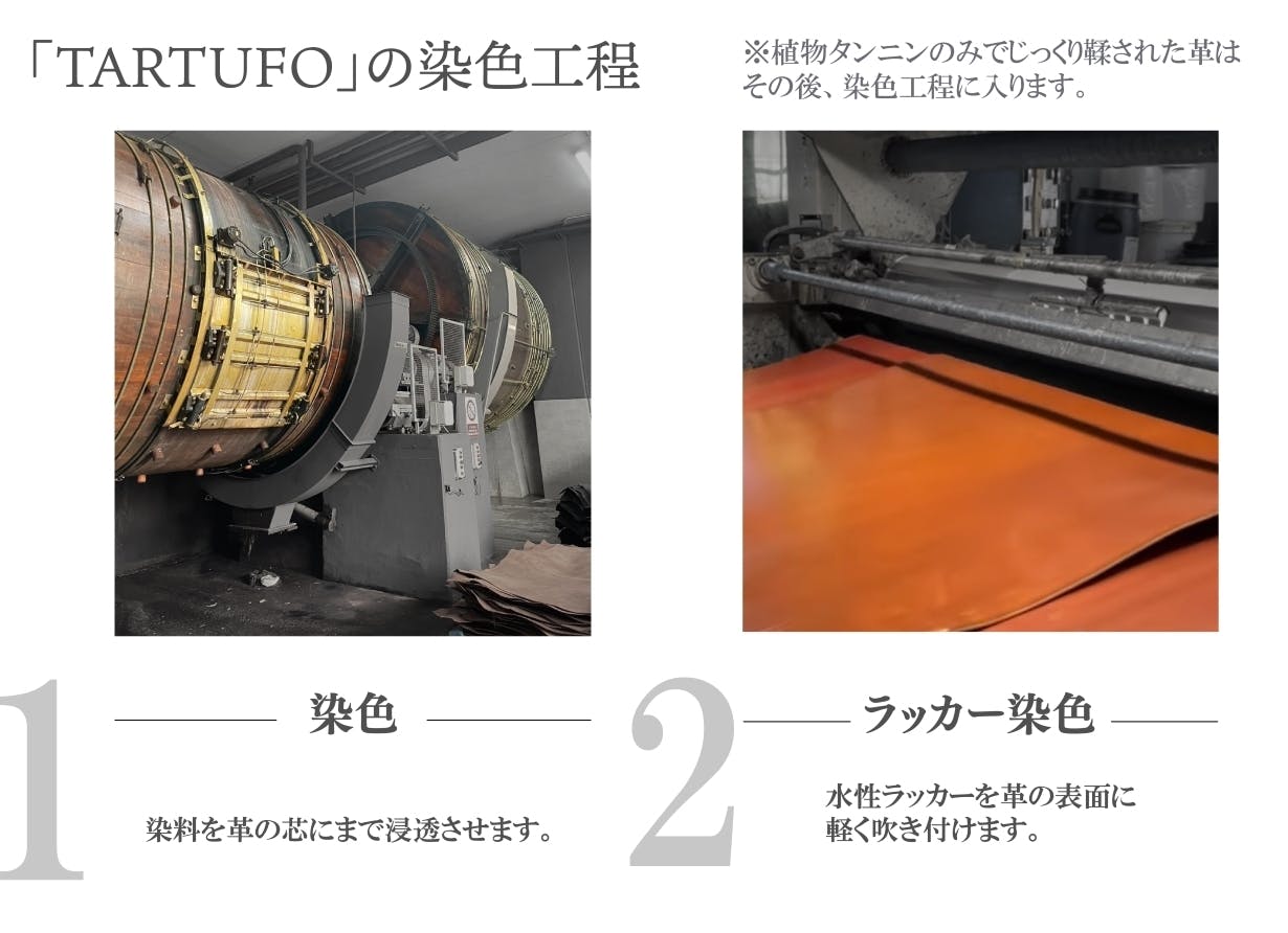 イタリアンレザー　タルトゥーフォ  製造工程①