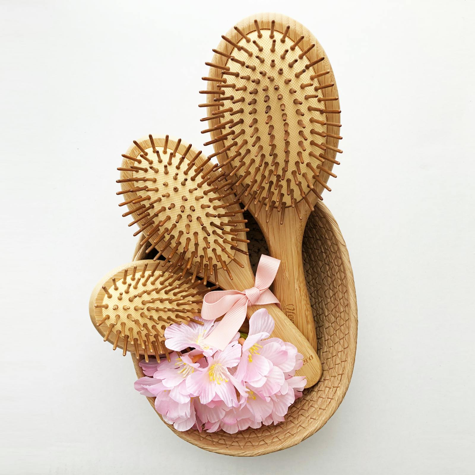 feevera天然竹ヘアブラシ3種