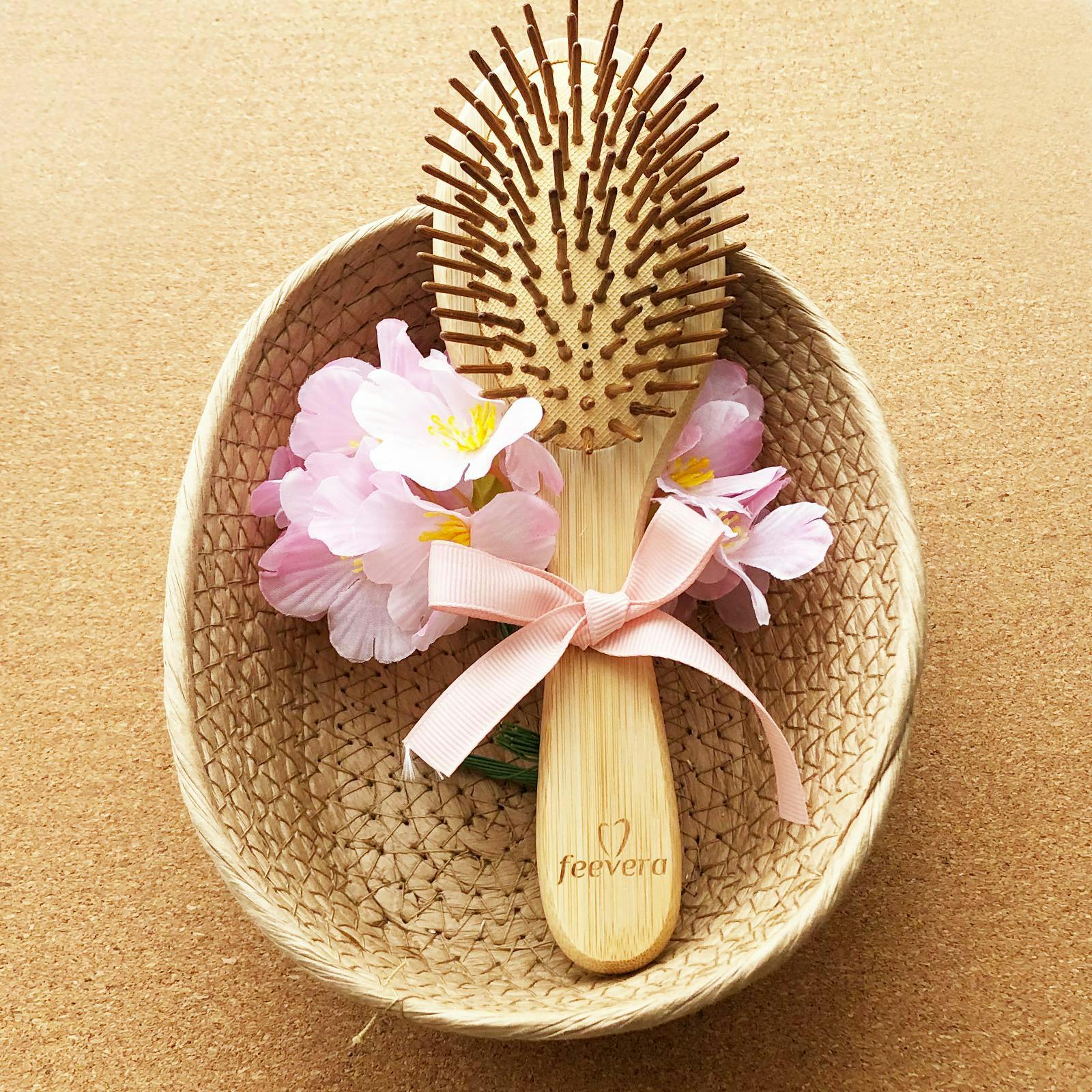 ここちよい、ちょうどいい、天然竹ヘアブラシmedium 心地よい