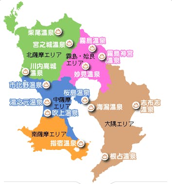 鹿児島の温泉地図