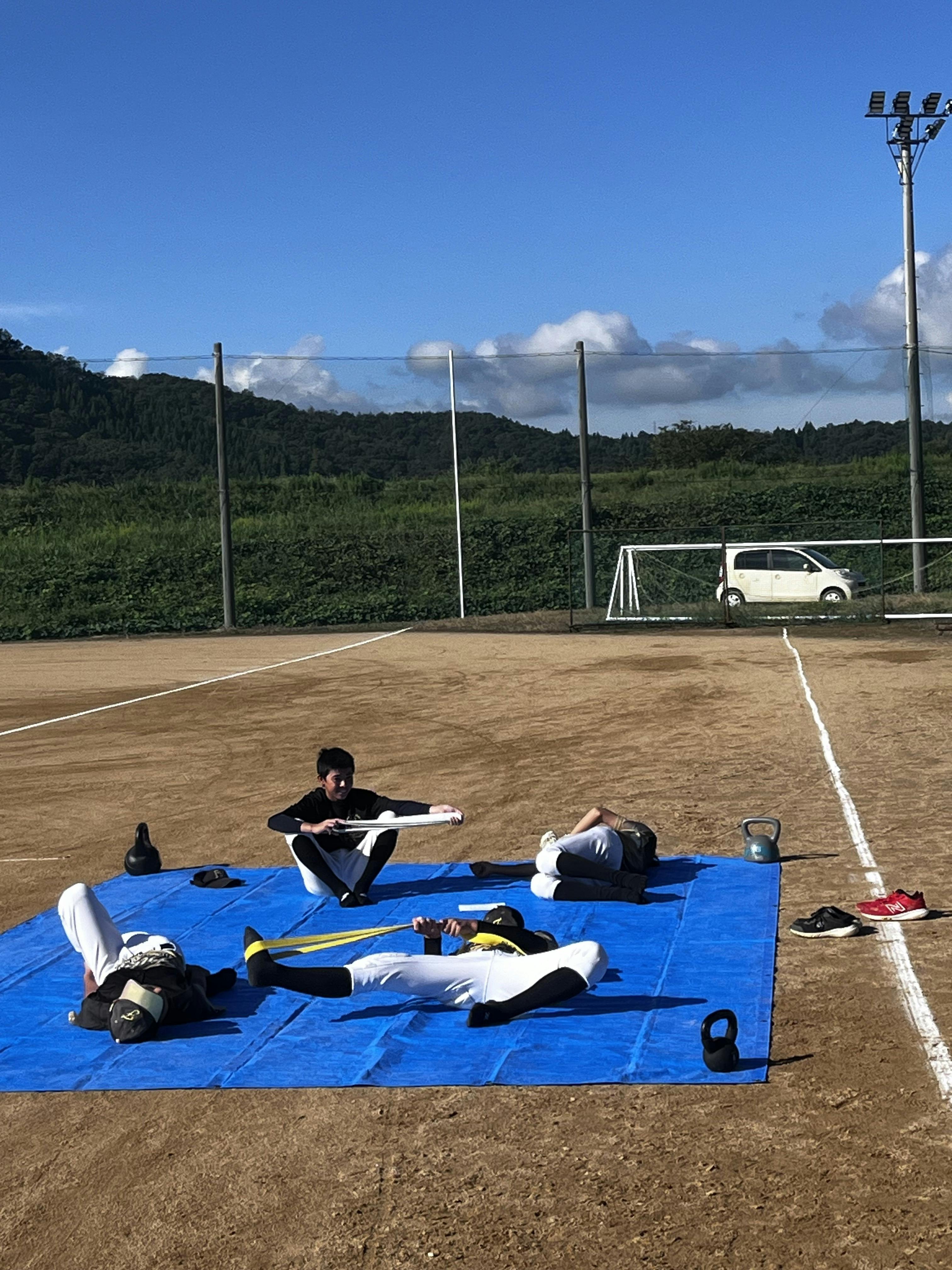 試合前のアップの様子。この取り組みのFSCならでは