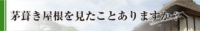 茅葺き屋根って見たことありますか?