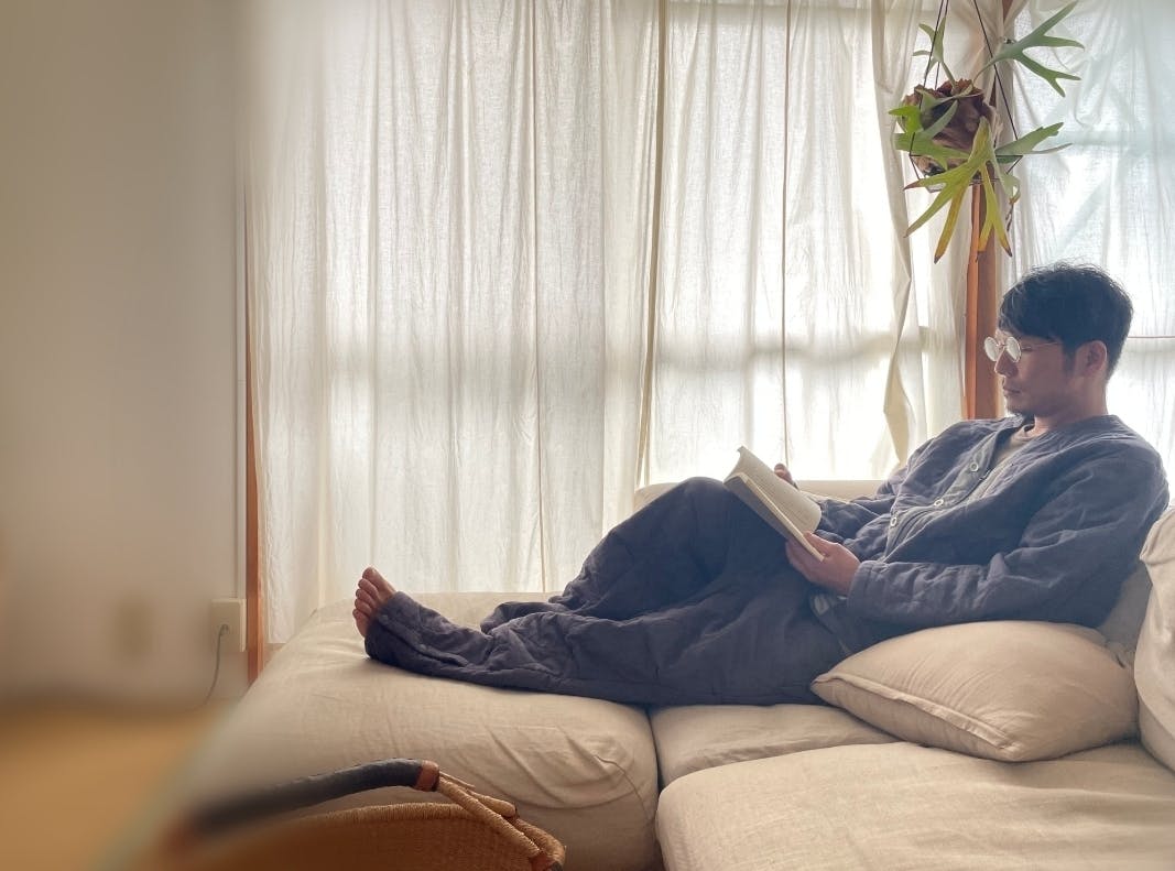 家でのセットアップ着用シーン