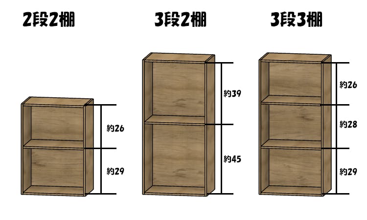 サイズバリエーションの図（基本）