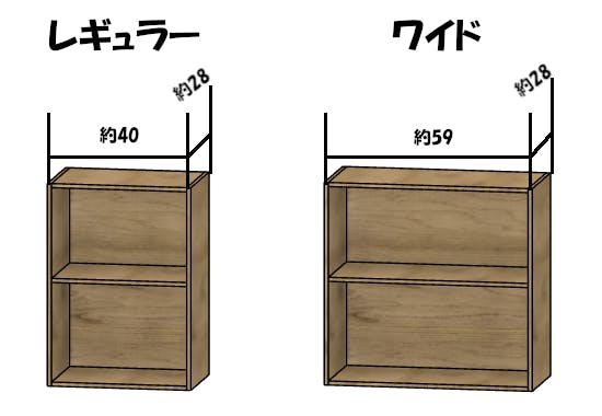 サイズバリエーションの図（幅と奥行）