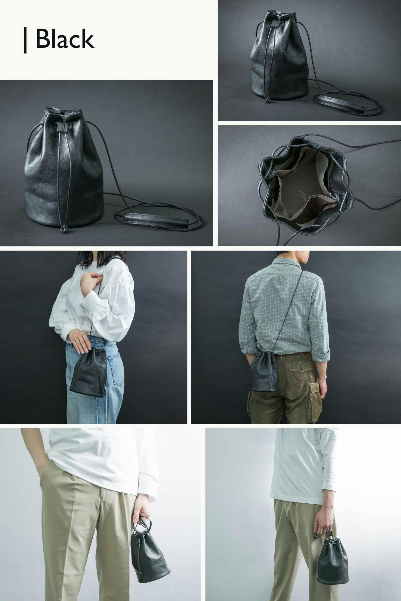 小さいのに頼れる】コンパクトで仕分けができる本革巾着バッグ