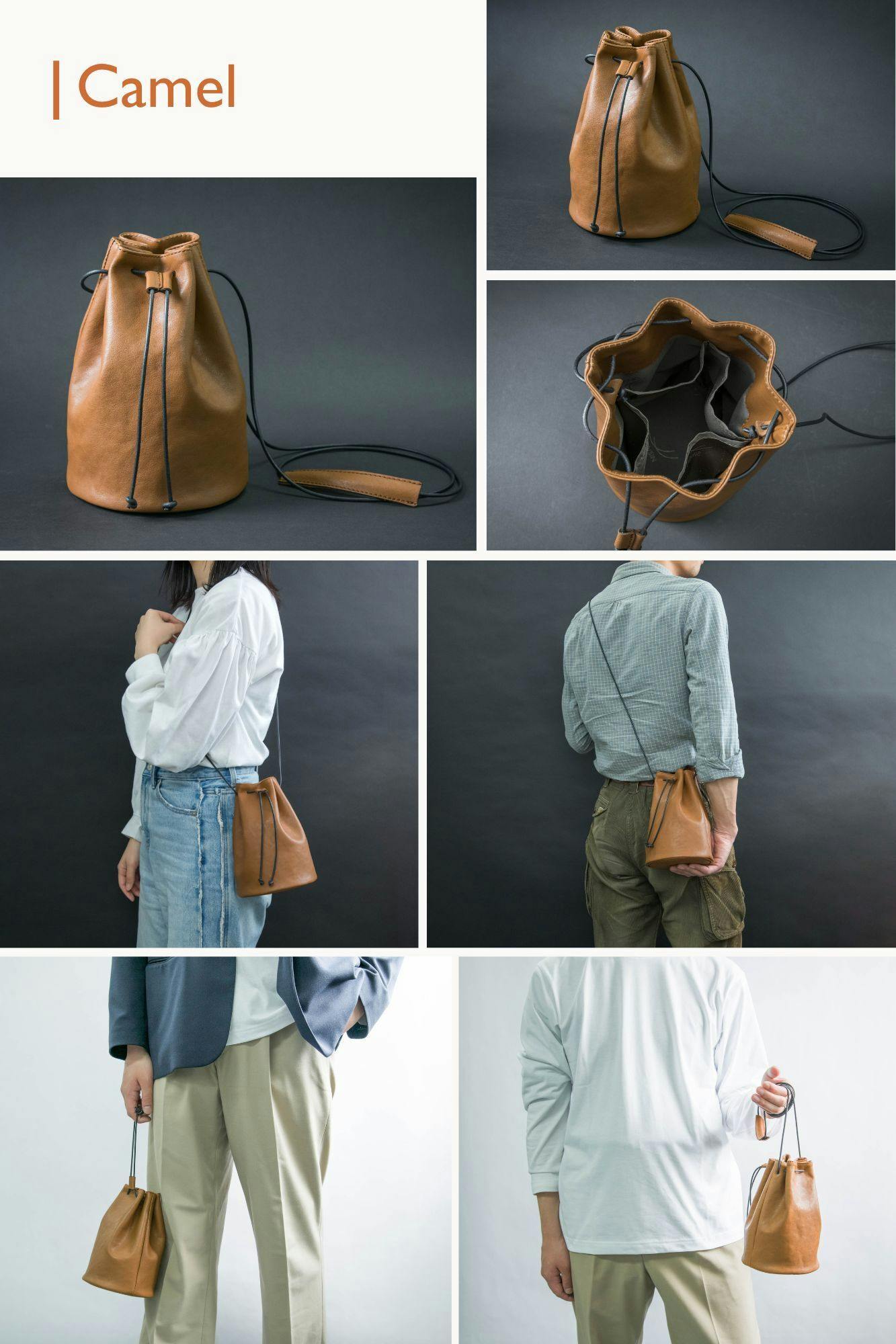 小さいのに頼れる】コンパクトで仕分けができる本革巾着バッグ