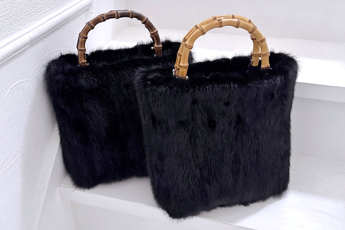 捨てられる命を新たな輝きへ─ミンクファーを使用した一点ものバッグ 捨てられる命を新たな輝きへ─ミンクファーを使用した一点ものバッグ