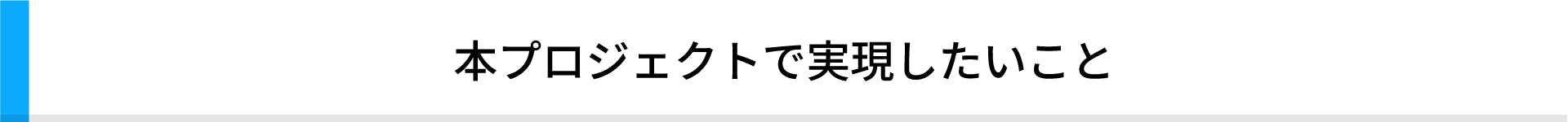 本プロジェクトで実現したいこと