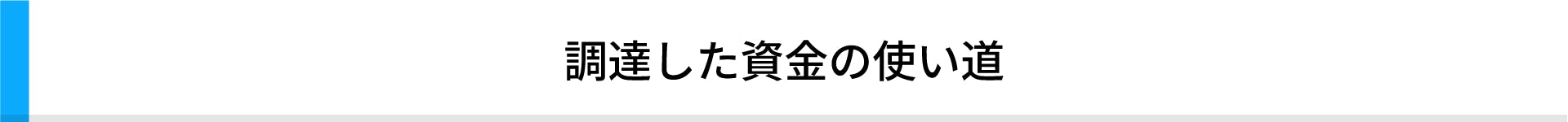 調達した資金の使い道