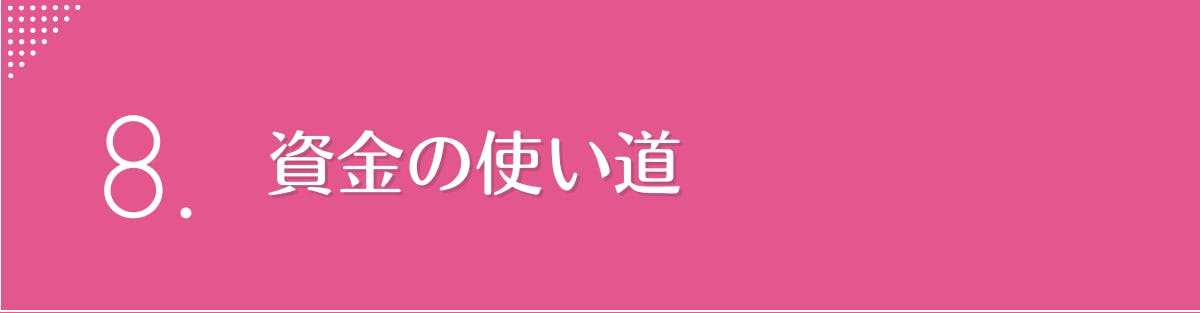 8.資金の使い道