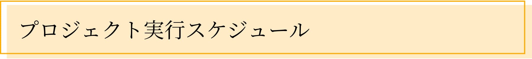 プロジェクト実行スケジュール