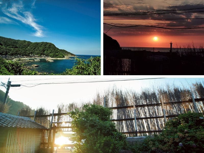 大沢町の海と夕焼け