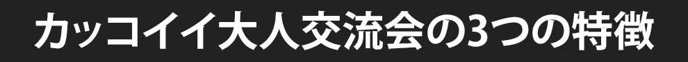 カッコイイ大人交流会の3つの特徴