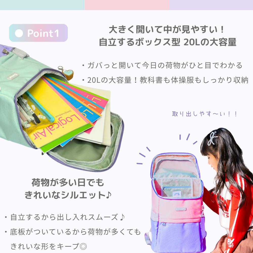 レインボーガール なないろキッズリュック（ボックスタイプ） 7