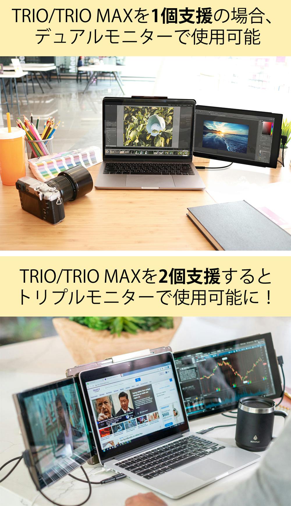 多様な機種と互換可能、トリプルモニターで仕事効率をUP！「Trio