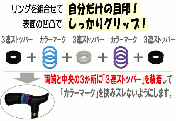 杖 ステッキ 目印 滑り止め 取り違え防止 コンセプト3