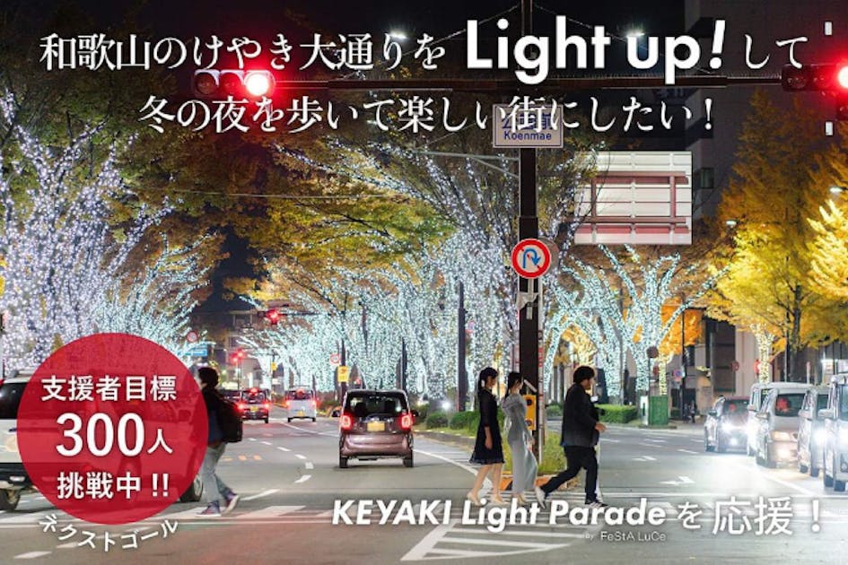 和歌山のけやき大通りをLight UP！して冬の夜を歩いて楽しい街にしたい!