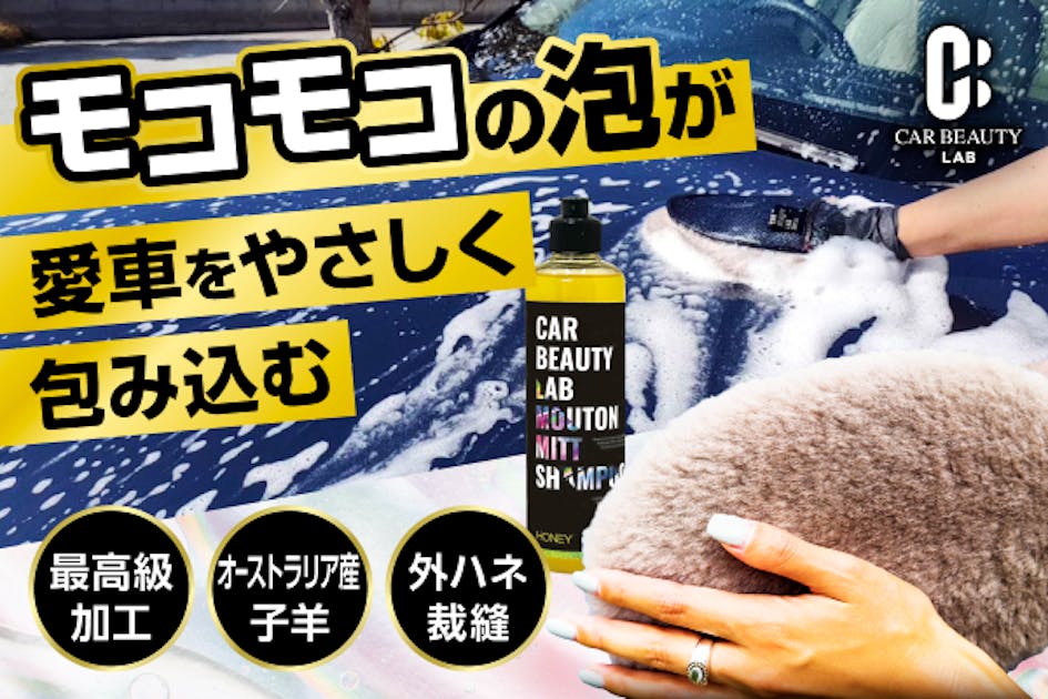 業界初, 日本国内加工製造】洗車用ムートンミット&中性カーシャンプー