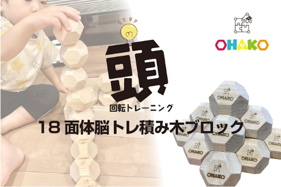 大工職人が造った18面体脳トレ積み木ブロック「OHAKO」で頭の回転