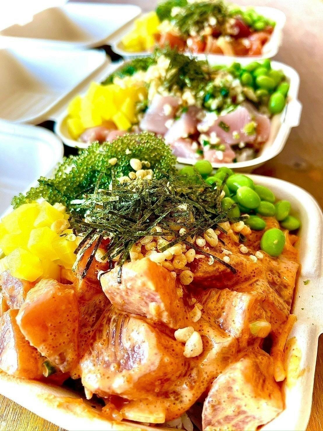 大好きな宮古島の美味しいお魚を、ハワイアン料理＂ポキ＂で食べて